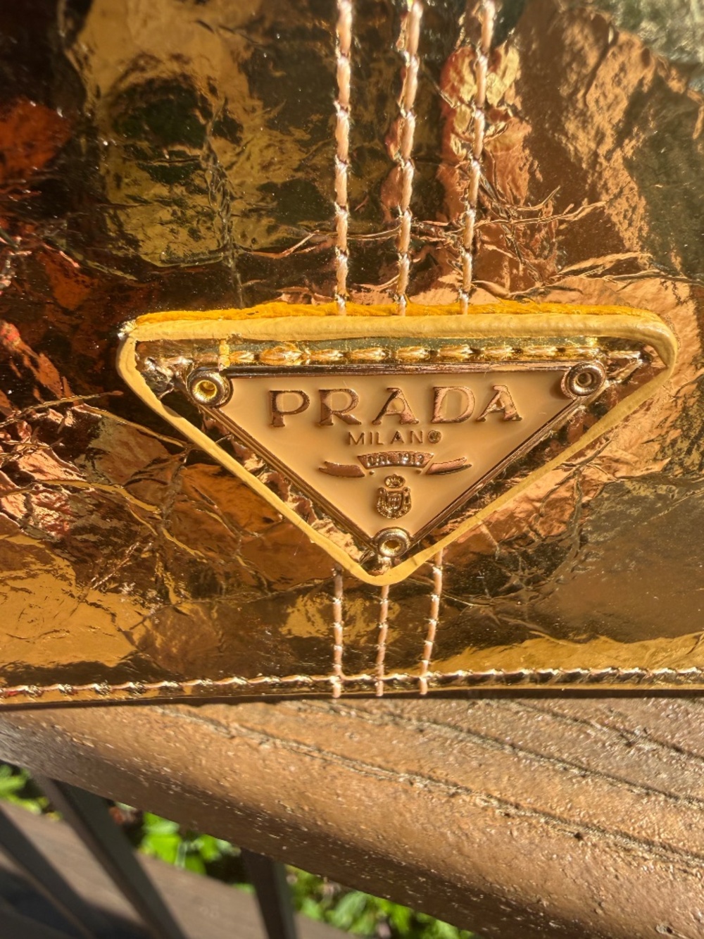 Prada Gold Wallet - Read Description - Picture 2 of 9